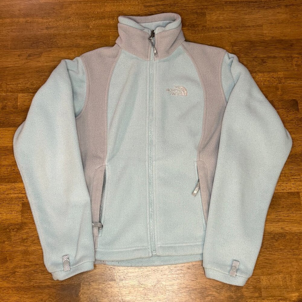 NWOT The North Face Zip Up Fleece Blue and Grey with Zip Up Pockets XS
